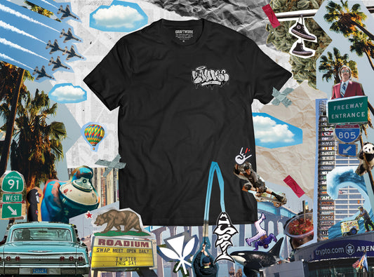 "Concrete Throwie" pocket t-shirt